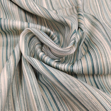 Load image into Gallery viewer, Green/Cream Stripe Flame Retardant Blackout Fabric
