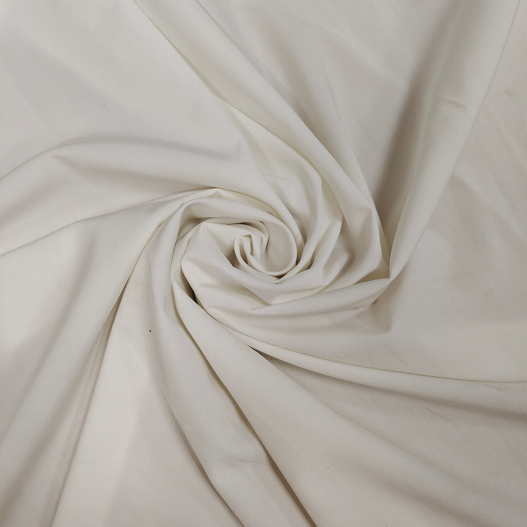 Pure White Spandex Woven Fabric
