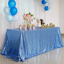 Load image into Gallery viewer, Wedding Party Blue  Sequin Tablecloth
