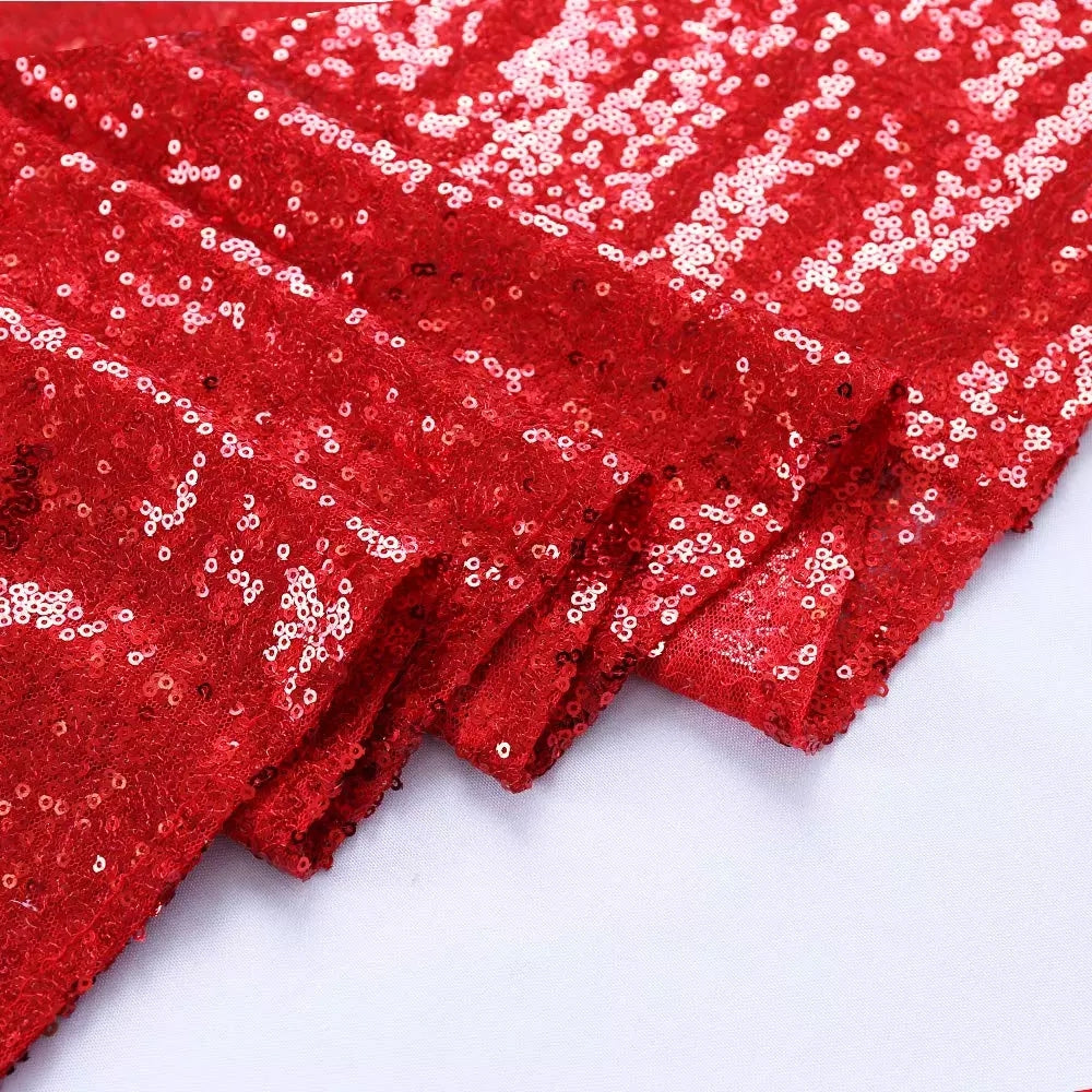 Luxury Shining  Red Sequin Fabric